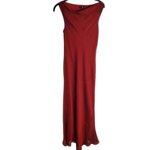 NWOT Party By Mica Cowl Neck Sleeveless Rhinestone Embellished Dress Red Size 6